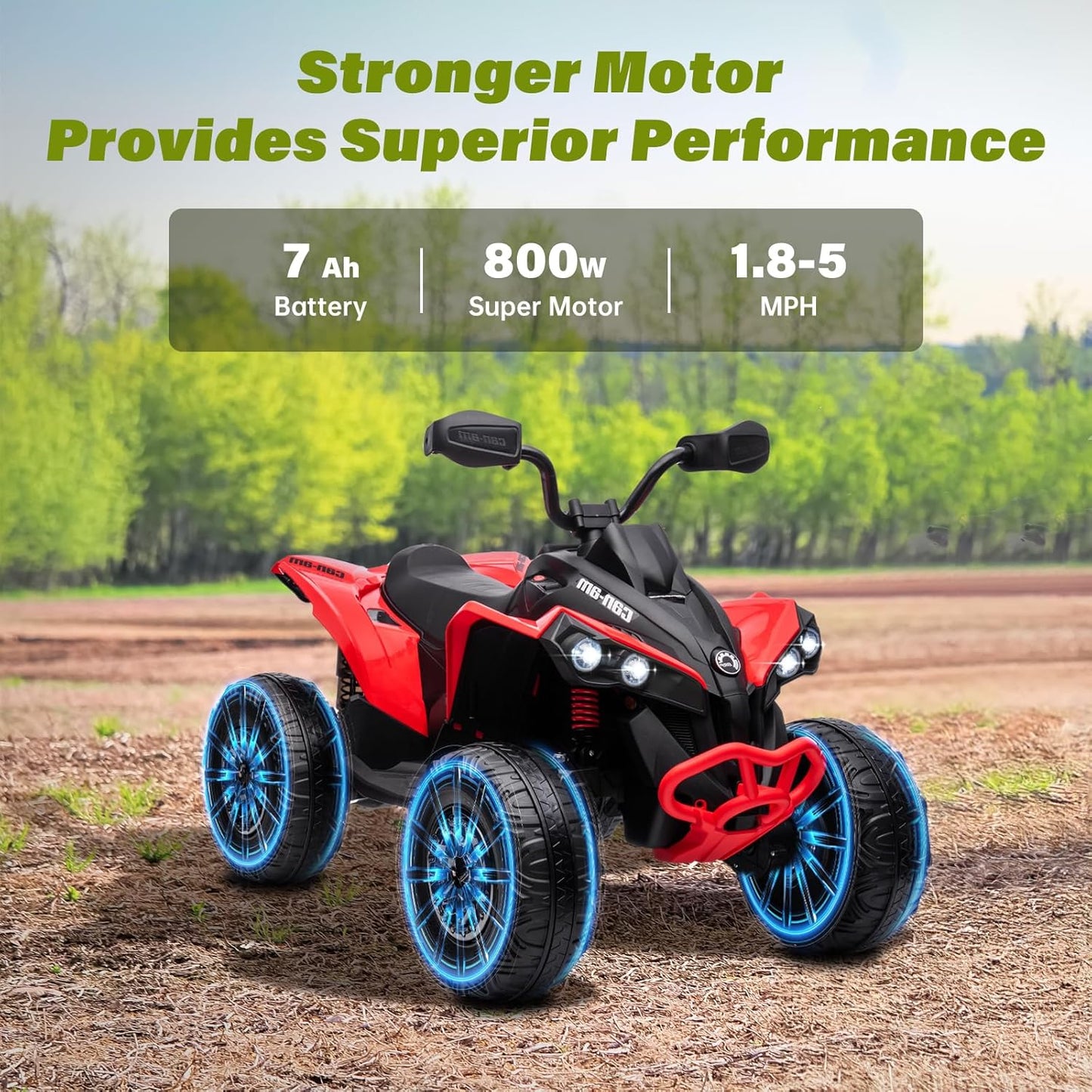 24V 1-Seater Licensed Can Am Renegade Kids Ride On ATV Blue