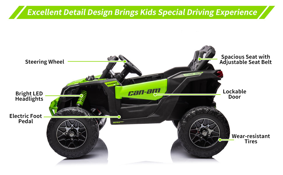 24V 1-Seater Licensed Can-Am RC Kids Ride-on Car Red