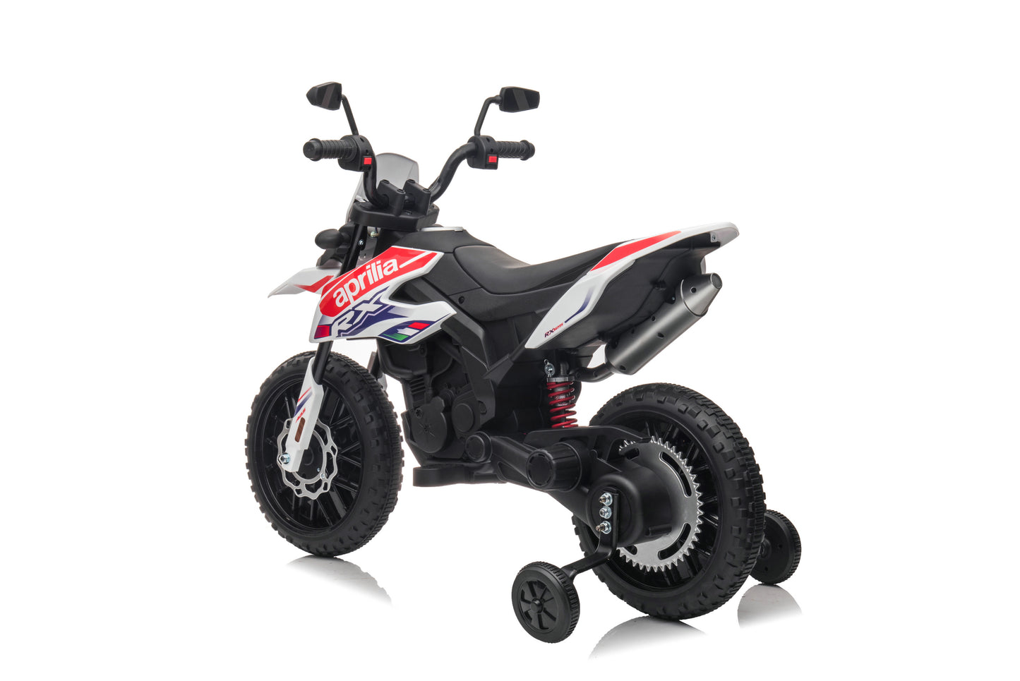 12V 1-Seater Licensed Aprilia RX125 Kids Ride On Bike White