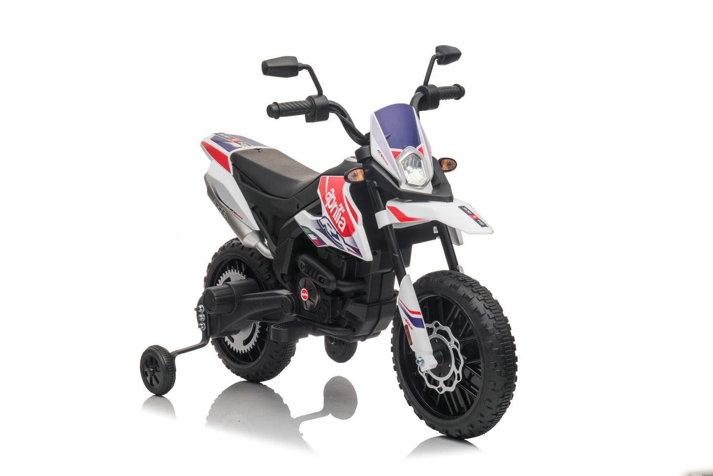 12V 1-Seater Licensed Aprilia RX125 Kids Ride On Bike White