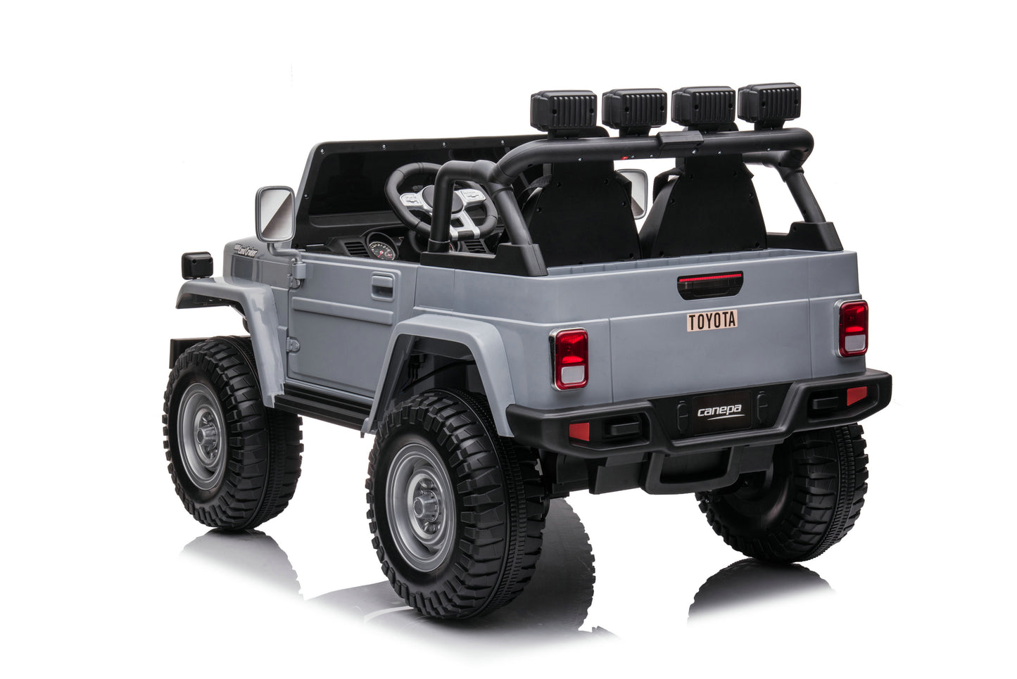 24V 2-Seater Licensed Toyota FJ40 RC Kids Ride-On Car Grey