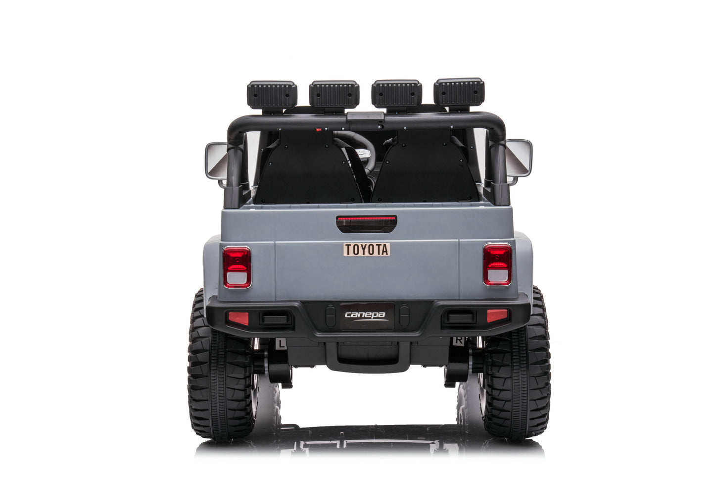 24V 2-Seater Licensed Toyota FJ40 RC Kids Ride-On Car Grey