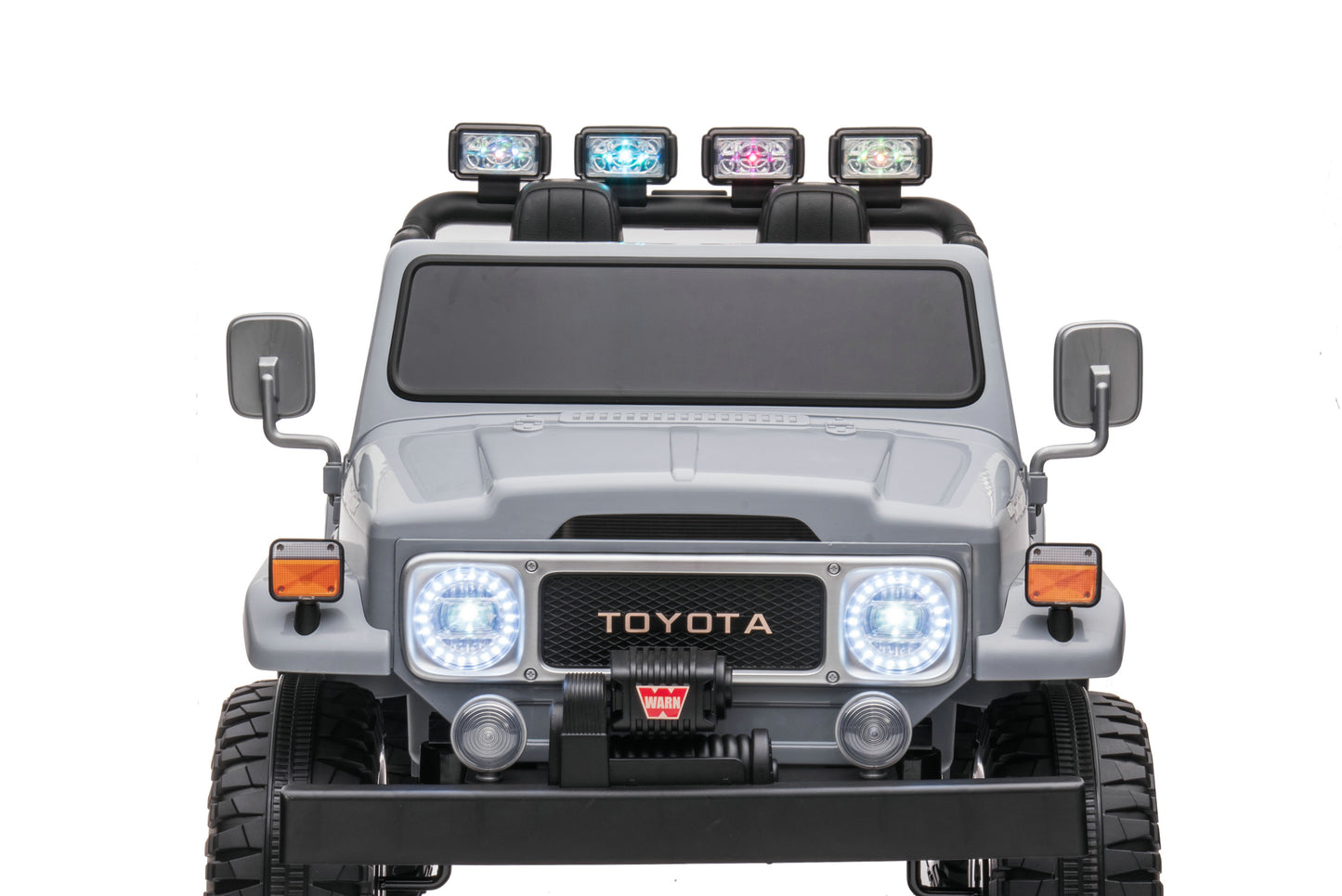 24V 2-Seater Licensed Toyota FJ40 RC Kids Ride-On Car Grey