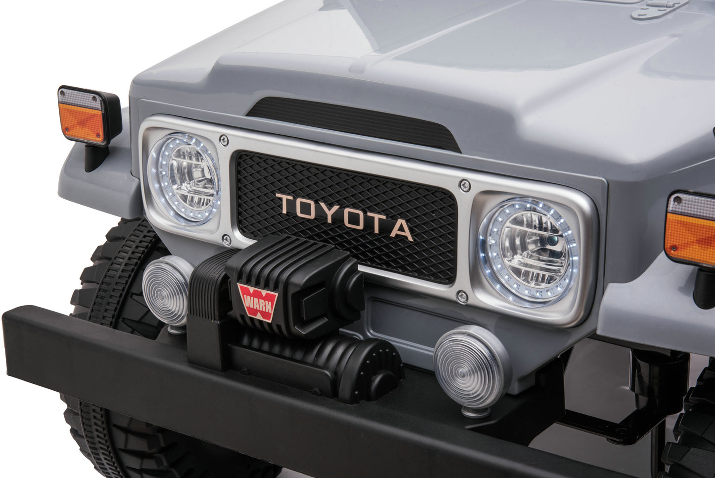 24V 2-Seater Licensed Toyota FJ40 RC Kids Ride-On Car Grey