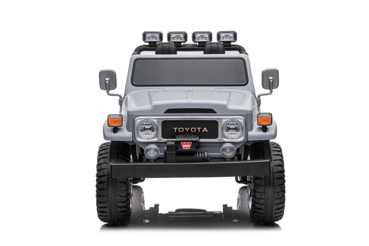 24V 2-Seater Licensed Toyota FJ40 RC Kids Ride-On Car Grey