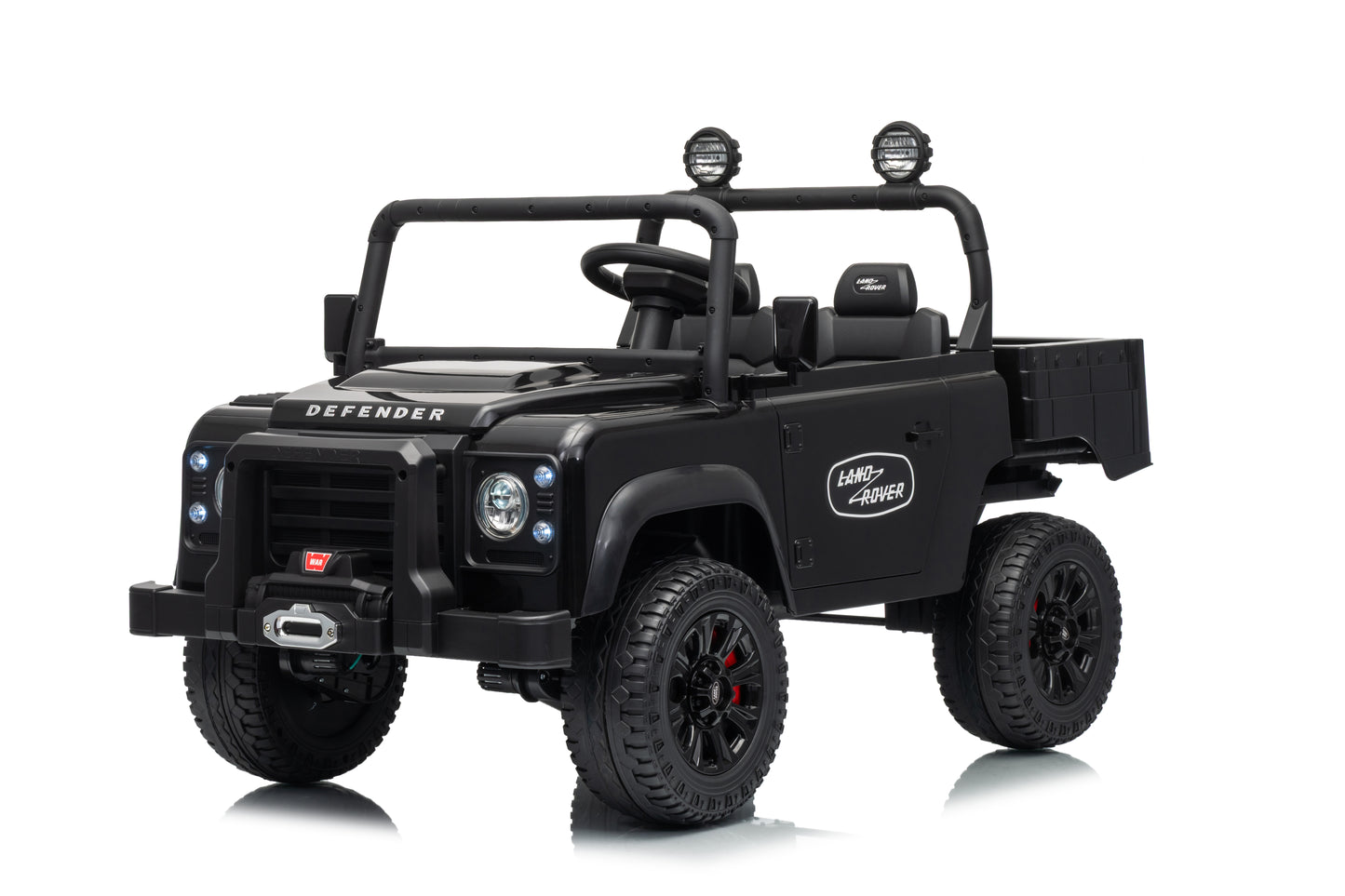 24V 2-Seater Licensed Land Rover Defender RC Kids Ride-On Car Black
