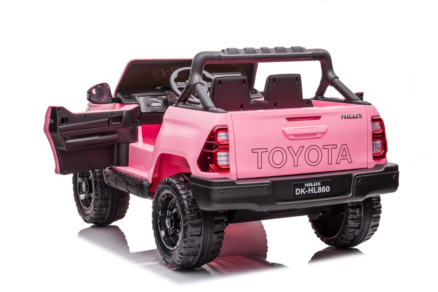 24V 2-Seater Licensed Toyota Hilux 2021 RC Kids Ride-On Car Pink