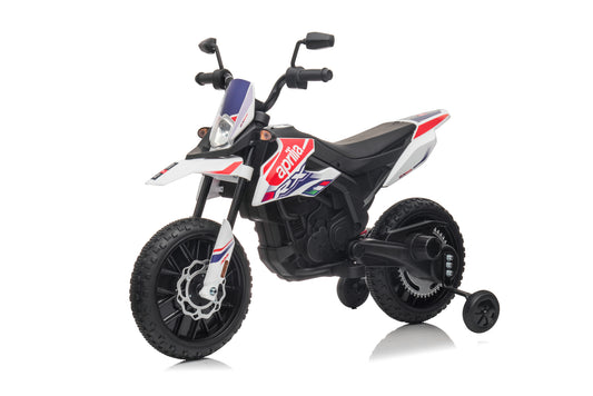 12V 1-Seater Licensed Aprilia RX125 Kids Ride On Bike White