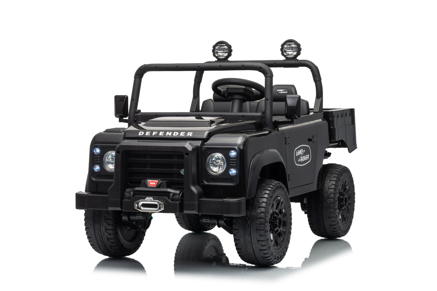 24V 2-Seater Licensed Land Rover Defender RC Kids Ride-On Car Black